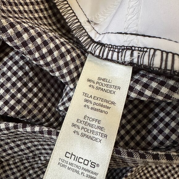 NWT Chico's Fabulously Slimming Straight Leg Capris 2 LARGE Gingham Seersucker - Picture 4 of 8